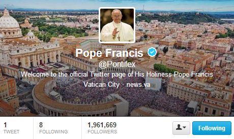 L'immigrazione digitale di Papa Francesco twitter