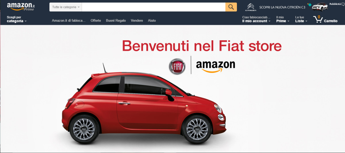 Fiat Amazon e-commerce auto online