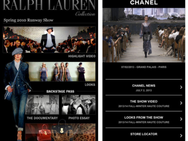 Ralph Lauren e Chanel Mobile website