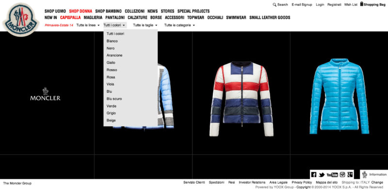 Moncler e-commerce