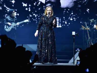 Adele tour in Burberry