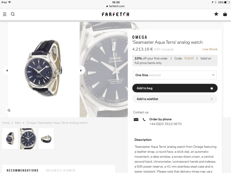 Farfetch, orologi marketplace lusso